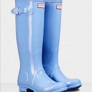 Vivid Blue tall Hunter rain boots